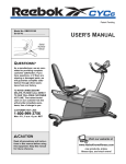 Reebok Fitness RBEX33190 User's Manual