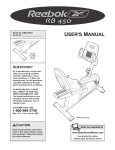 Reebok Fitness RB450 RBEX59021 User's Manual