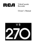 RCA VR270 User's Manual