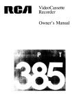 RCA VPT 385 User's Manual