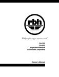 RBH Sound SA-200 User's Manual