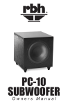 RBH Sound PC-10 SUBWOOFER User's Manual