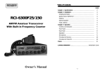 Ranger RCI-6300F25/150 User's Manual