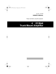 Radio Shack Trunk Mount User's Manual