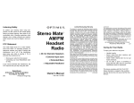 Radio Shack Stereo Mate 12-922 User's Manual