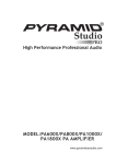 Pyramid Car Audio PA1000X User's Manual