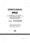 PYLE Audio PLCD45MP3 User's Manual