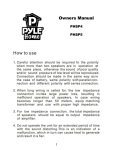 PYLE Audio PHSP4 User's Manual