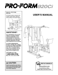 ProForm 920Ci User's Manual