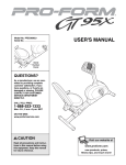ProForm 95X User's Manual