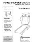 ProForm CS9e User's Manual
