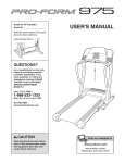 ProForm 975 PFTL91206.0 User's Manual