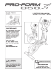 ProForm 850 PFEL5105.0 User's Manual