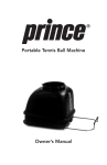 Prince Tennis TENNIS BALL MACHINE #2 User's Manual