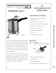 Prince Castle PANCAKE BATTER DISPENSER 149 User's Manual