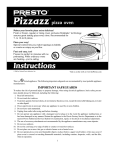 Presto Pizzazz Oven User's Manual