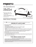 Presto Electric Skille User's Manual