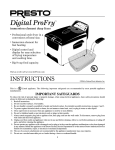 Presto Digital ProFry User's Manual
