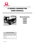 Pramac Portable Generator E SERIES GENERATOR User's Manual