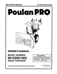 Poulan Pro POULANPRO 96192001902 User's Manual