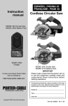 Porter-Cable 844 User's Manual