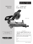Porter-Cable 3807 User's Manual
