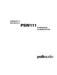 Polk Audio PSW111 User's Manual