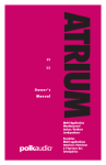 Polk Audio ATRIUM45 User's Manual
