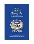 Polaris Trail Boss 330 Quadricycle User's Manual
