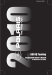 Polaris 600 IQ Touring User's Manual