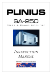 Plinius Audio SA-250 User's Manual