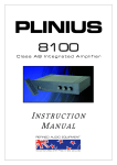 Plinius Audio 8100 User's Manual