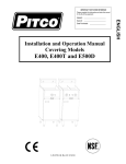 Pitco Frialator E400 User's Manual