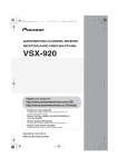 Pioneer VSX 920 User's Manual