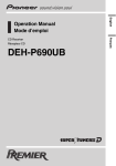 Pioneer Premier DEH-P690UB User's Manual