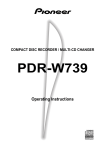 Pioneer PDR-W739 User's Manual