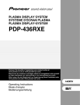 Pioneer PDP-436RXE User's Manual