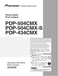 Pioneer PDP 434CMX User's Manual
