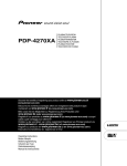 Pioneer PDP-4270XA User's Manual