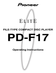 Pioneer PD-F19PD-F17 User's Manual