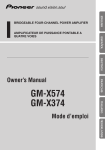Pioneer GM-X374 User's Manual