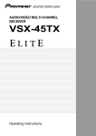Pioneer Elite VSX-45TX User's Manual