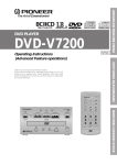Pioneer DVD-V7200 User's Manual