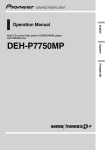 Pioneer DEH-P7750MP User's Manual