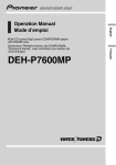 Pioneer DEH-P7600MP User's Manual