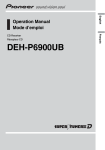 Pioneer DEH-P6900UB User's Manual