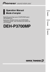 Pioneer DEH P3700MP User's Manual