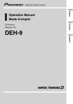 Pioneer DEH-9 User's Manual