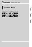 Pioneer DEH-3730MP User's Manual