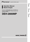 Pioneer DEH-2800MP User's Manual